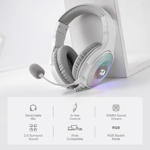 Redragon H350 White Wired Gaming Headset