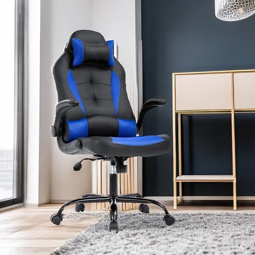 Adjustable High Back Racing Esports Chair (Blue)