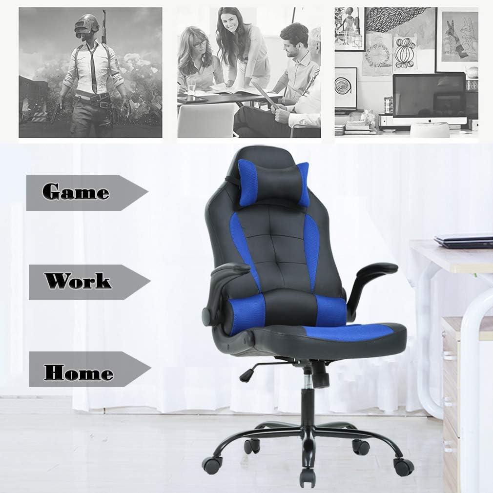 Adjustable High Back Racing Esports Chair (Blue)