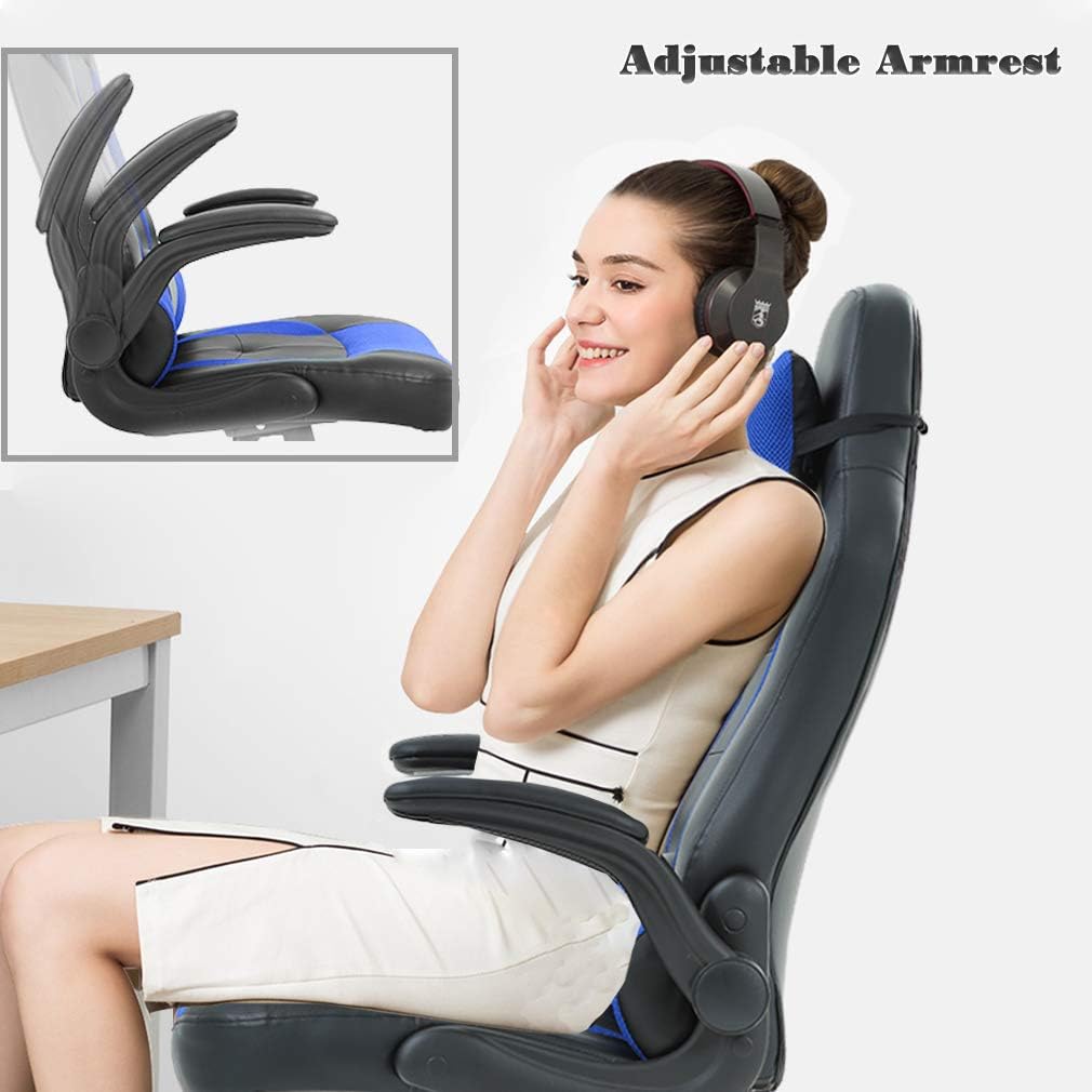 Adjustable High Back Racing Esports Chair (Blue)