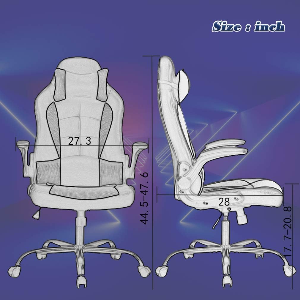Adjustable High Back Racing Esports Chair (White)