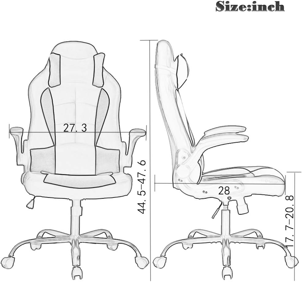 Adjustable High Back Racing Esports Chair (Blue)