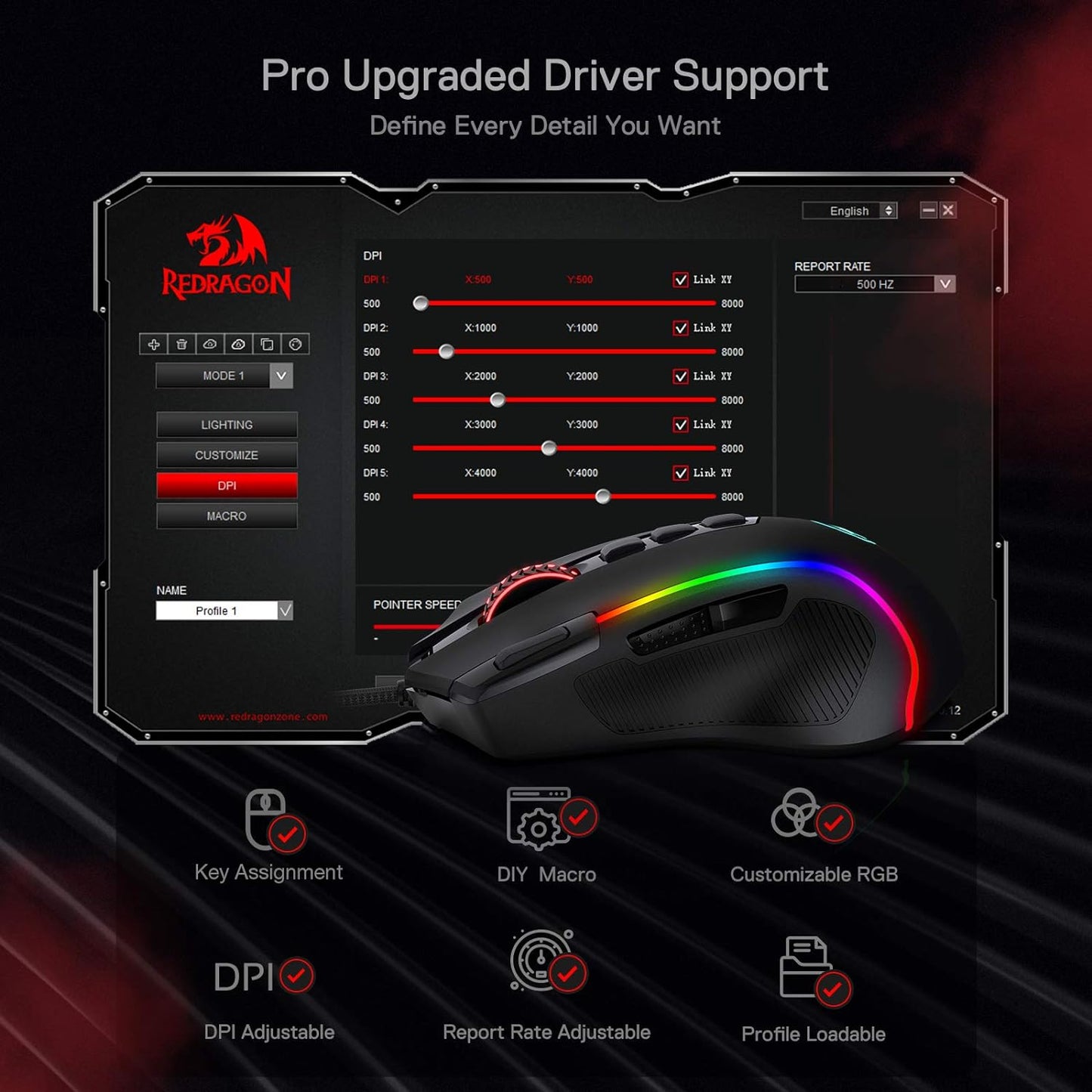 Redragon M612 Predator RGB Esports Mouse